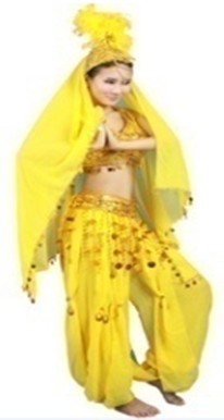 06WD085_印度舞蹈_黄色女装